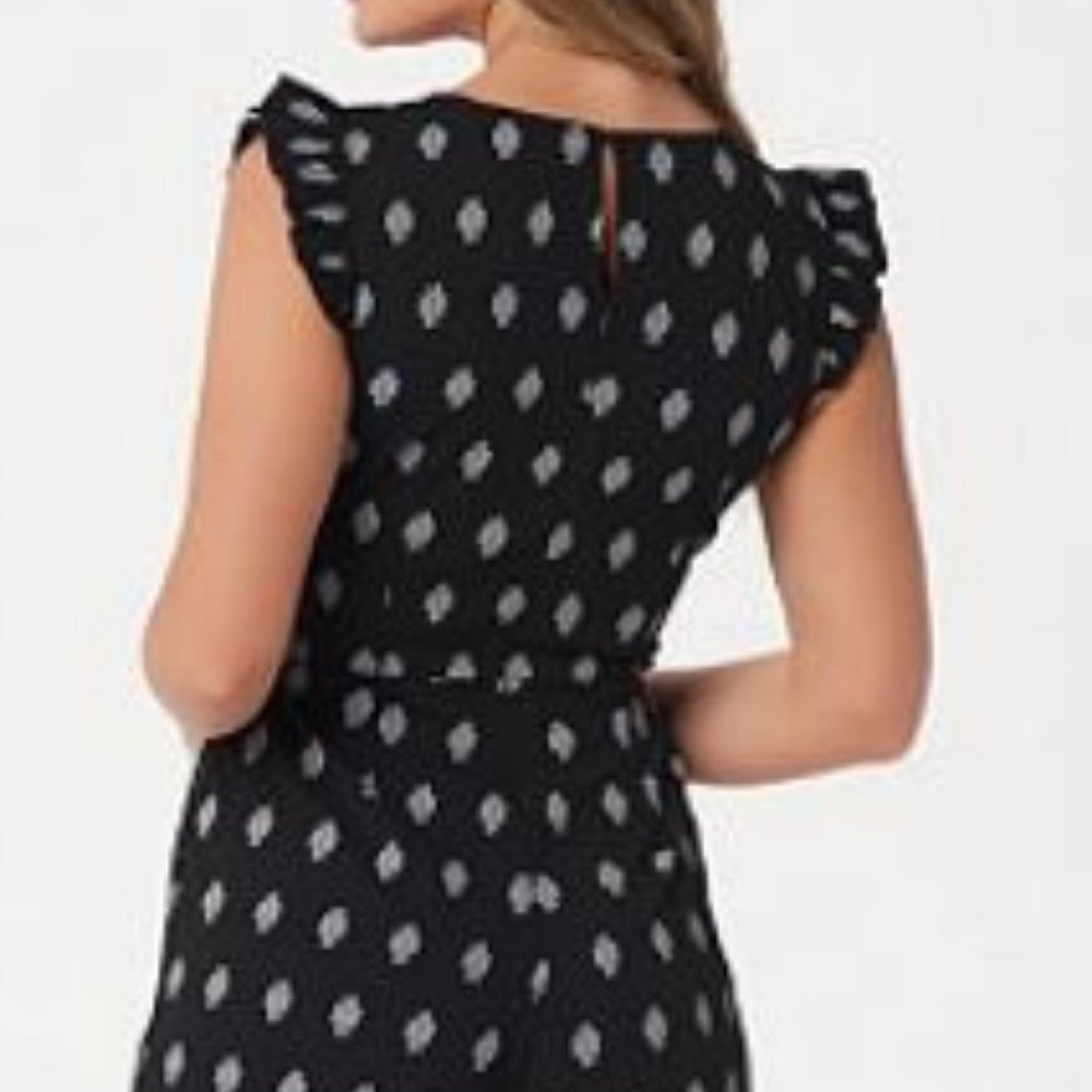 Du Jour Petite Printed Knit Jumpsuit w/ Tie Front - Picture 4 of 4